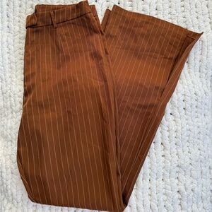PrettyLittleThing Rust Pinstripe Trousers